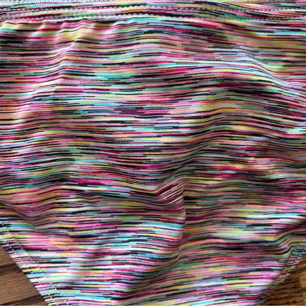 Roxy swim NWOT medium bikini twist bandeau multicolored fine stripes - Picture 7 of 12